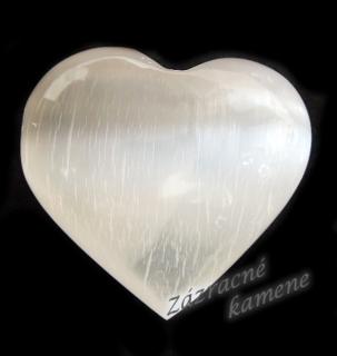 Srdce selenit biely 5 cm